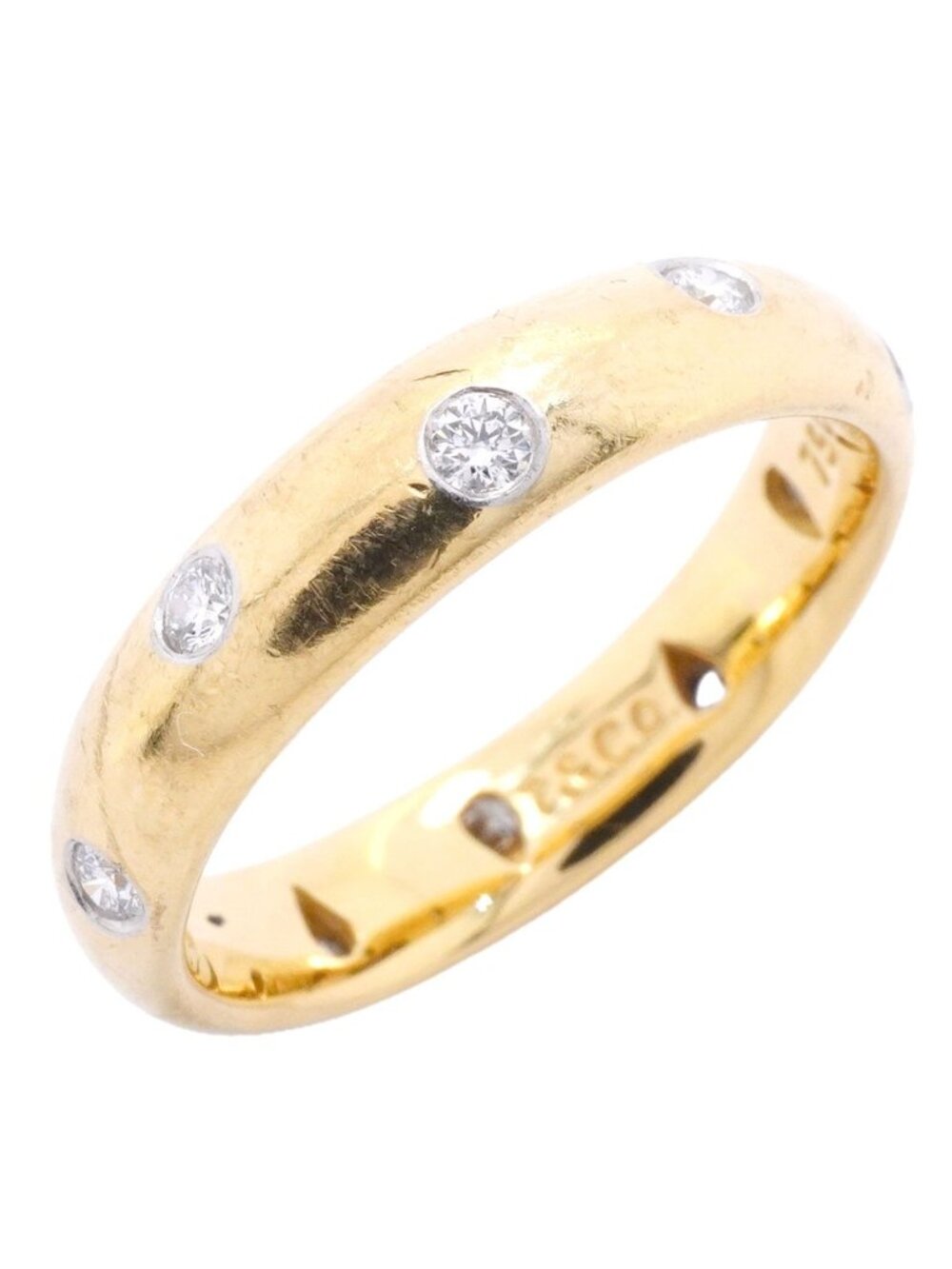 Tiffany & Co Ring Dots 18k Yellow Gold Platinum Diamond